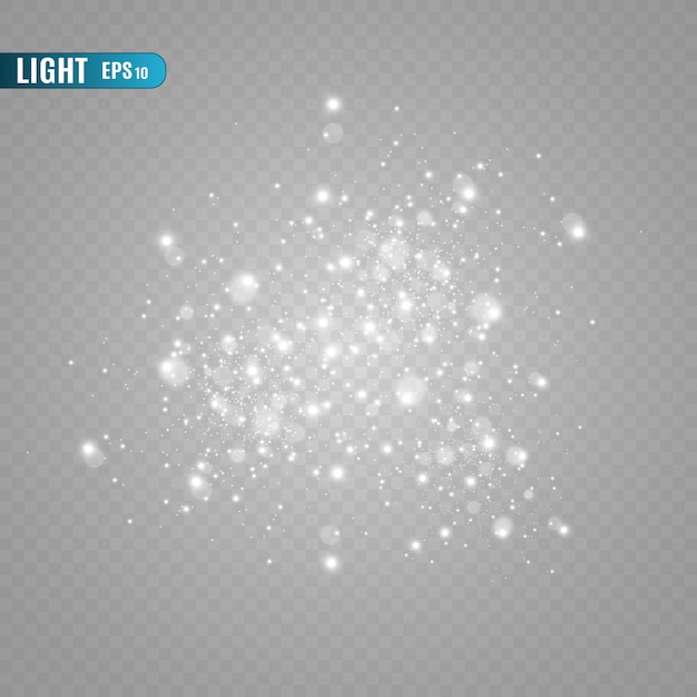 Abstrakte leuchtende lichter lokalisiert auf transparentem hintergrund. lichteffekt.