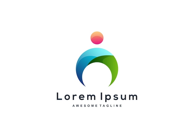Abstrakte Leuteschablone des bunten Logos
