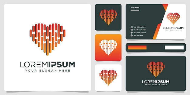 abstrakte Liebe mit Visitenkarten-Logo-Vorlage