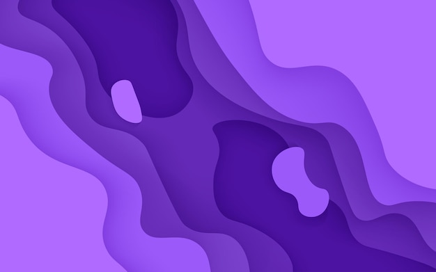 Abstrakte lila gewellte papercut-überlappungsschichten hintergrund eps10 vektor