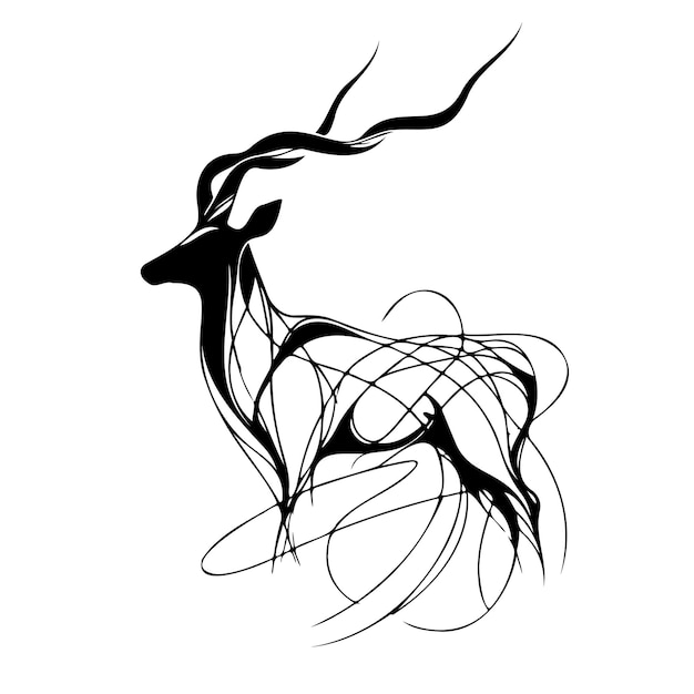 Vektor abstrakte linien antelope_b