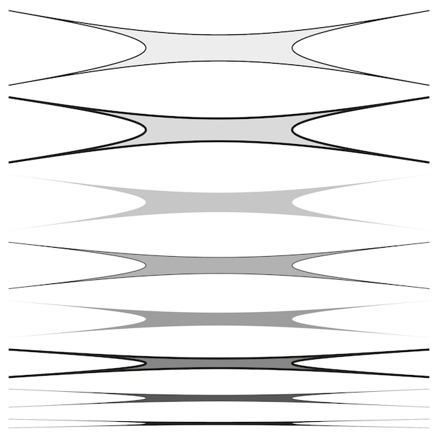 Vektor abstrakte linien mit flüssigen formen monochrome gradientenwellen dynamisches formdesign