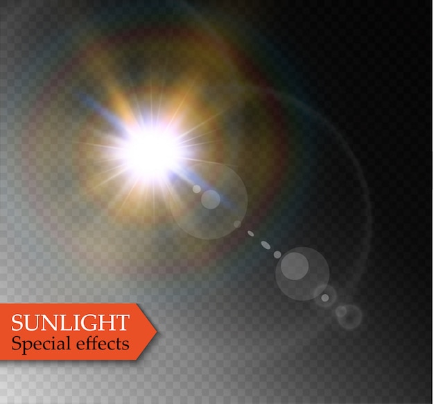 Abstrakte Linse Goldfront Solar Flare transparenter Speziallichteffekt