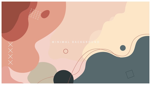 Abstrakte minimalistische Komposition mit organischen Formen und erdigen Tönen