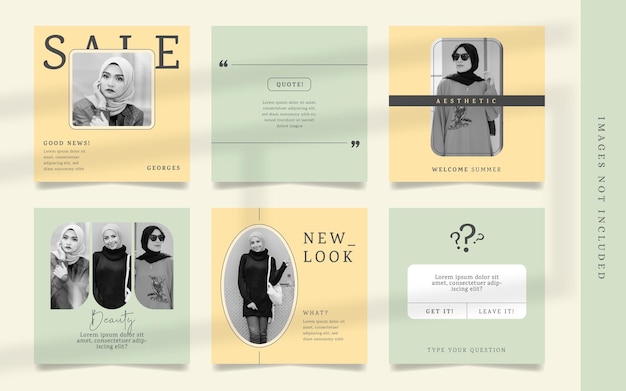 Abstrakte minimalistische Pastellmode-Social-Media-Beitragsvorlage