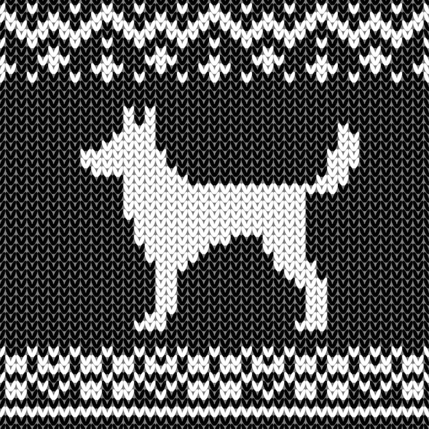 Vektor abstrakte monochrome gestrickte nahtlose muster. strickmuster für neujahrskarten, weihnachtseinladungen, urlaubsverpackungspapier, winterurlaubsreisen und werbung für skigebiete usw.