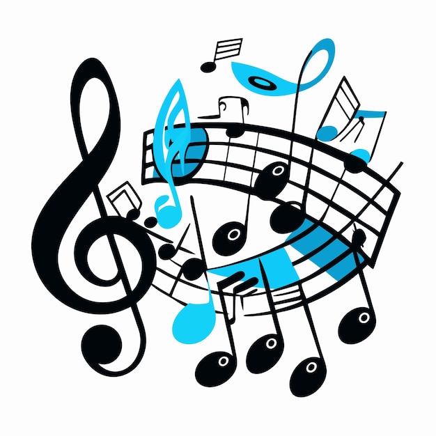 Abstrakte musikalische Noten mit Treble-Schlüssel