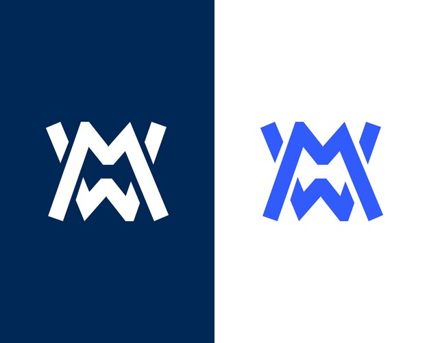 Abstrakte mw-monogramm-logo-design-vorlage