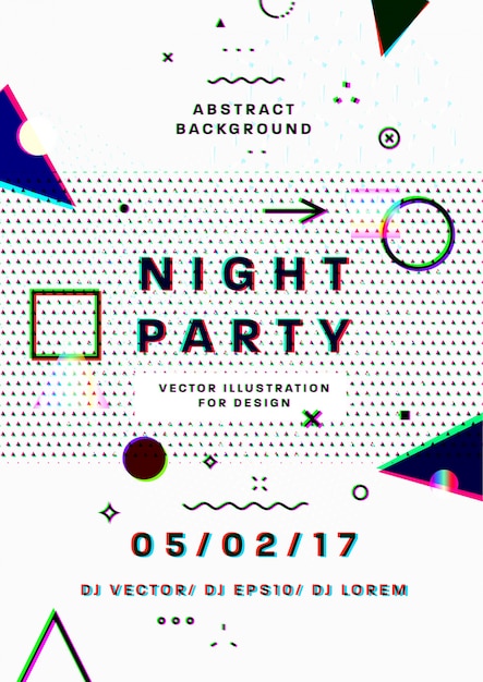 Vektor abstrakte nacht party vorlage