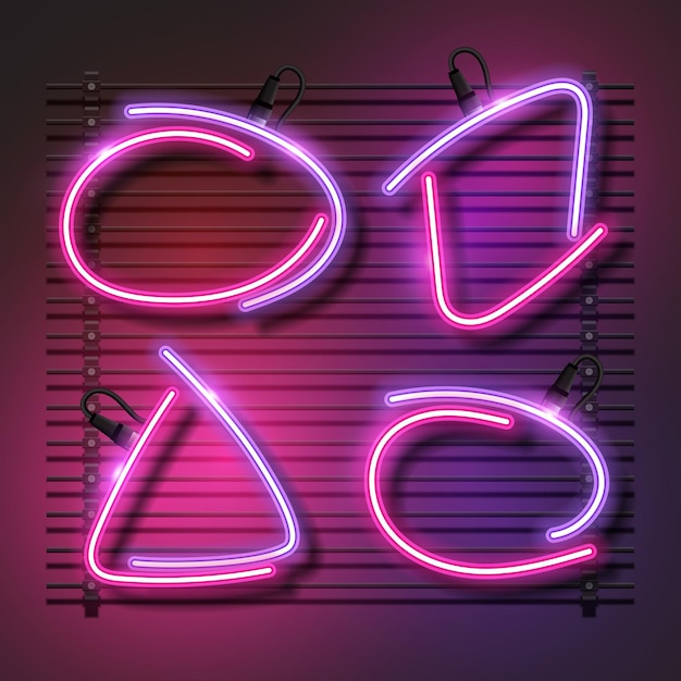 Abstrakte Neon-Banner-Set. Abstrakter Rahmensatz.