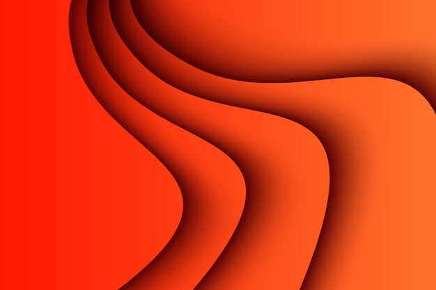 Abstrakte orange welle moderne papercut-hintergrunddimensionsschichten