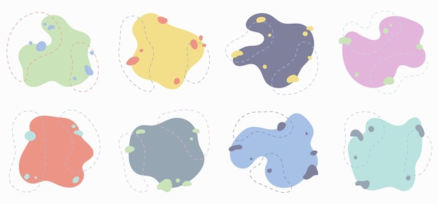 Abstrakte organische form für das design von textvorlagen, die sich mit dem minimalen grafikhintergrund des linienstreifens überlappen