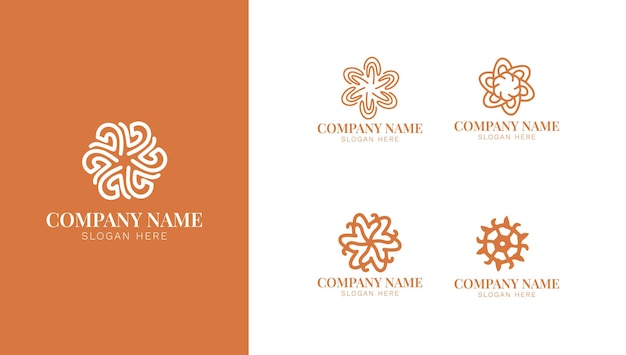 Abstrakte ornamentlinie logo-set