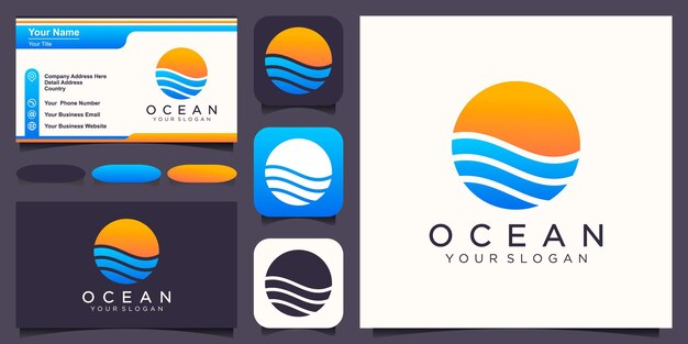 Abstrakte ozean-logo-design-vorlage. einfach und modern