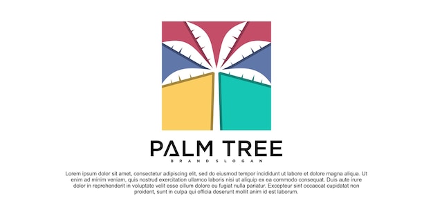 Abstrakte palme-logo-designvorlage mit einzigartigem elementstil premium vektor