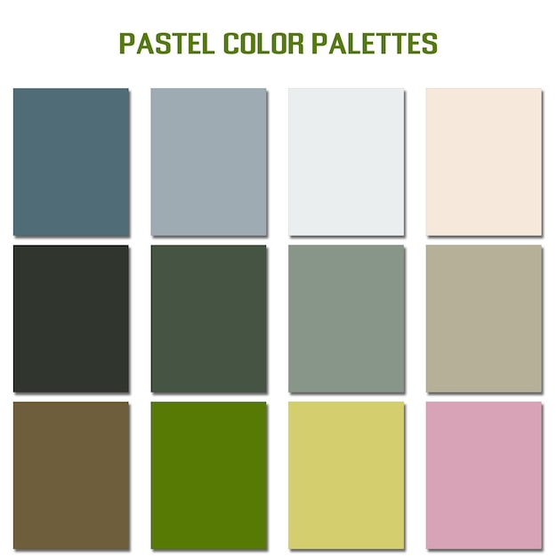 Abstrakte Pastellfarbpaletten, mehrfarbige Kombinationspaletten Hintergrund für ui ux Design