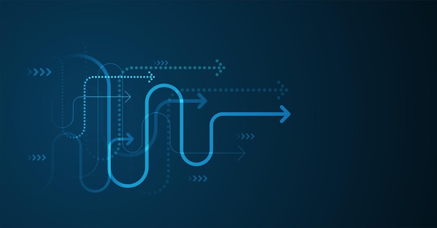Abstrakte Pfeilrichtung. Technologiehintergrund
