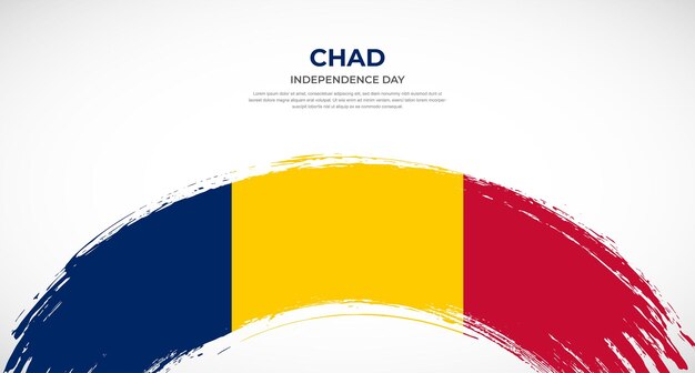 Abstrakte Pinselflagge des Tschads in einer abgerundeten Pinselstreich-Effektvektor-Illustration