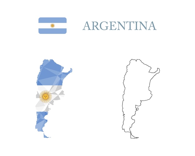 Abstrakte polygonale karte von argentinien