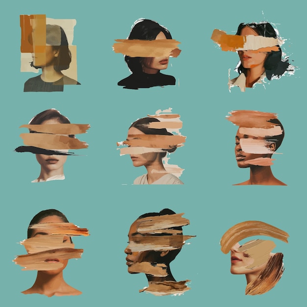 Abstrakte Porträtcollage-Kunst