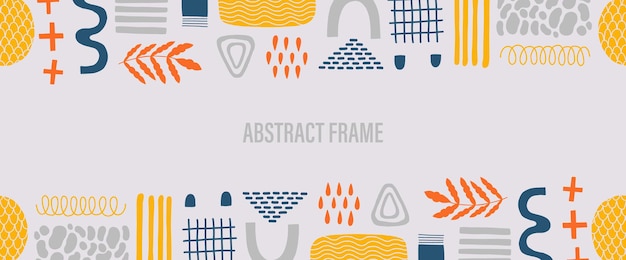 Abstrakte Rahmenform Designtemplate flaches Element einfache Formhandgezeichnete Doodle-Grafik