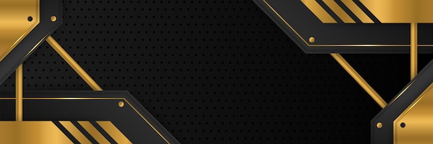 Abstrakte schwarze metallische kohlenstoffneutrale überlappung mit hellem hexagon-mesh-design moderner futuristischer luxus-technologiehintergrund game tech wide banner vector illustration