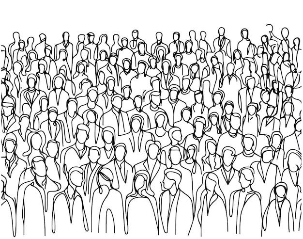 Abstrakte Silhouetten von Menschen Menschenmenge Skizze
