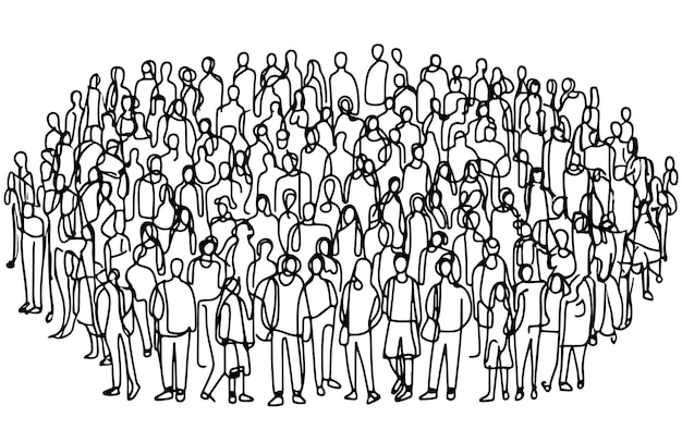 Abstrakte Silhouetten von Menschen Menschenmenge Skizze
