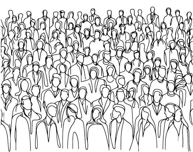 Abstrakte Silhouetten von Menschen Menschenmenge Skizze