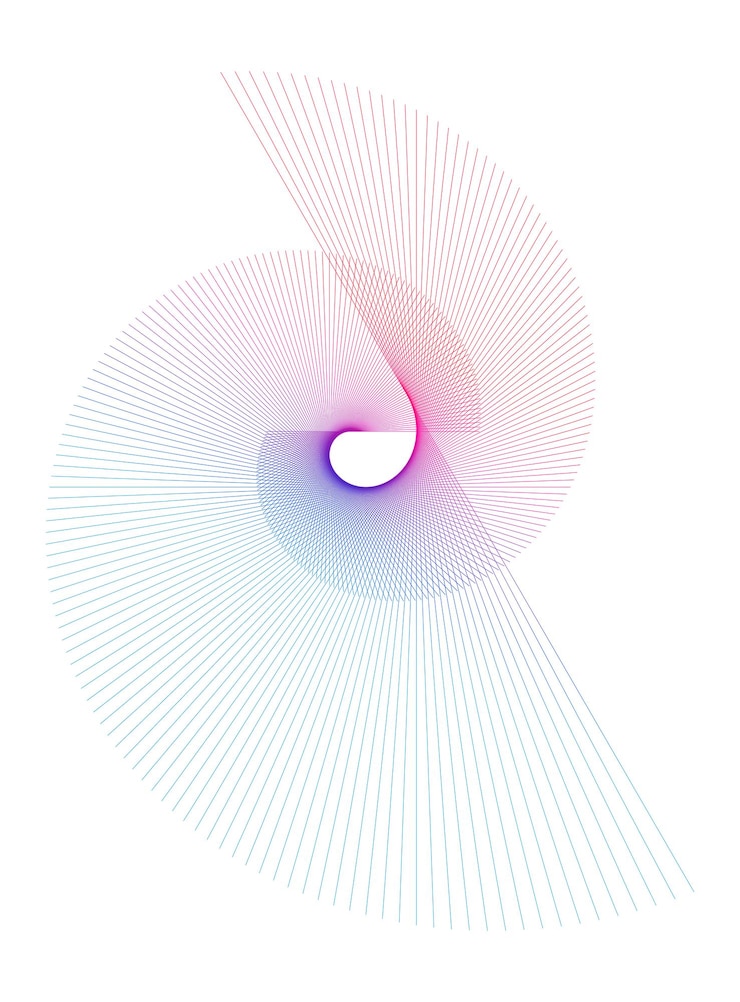 Vektor abstrakte spirale rainbow design-element auf weißem hintergrund von twist-linien vektor-illustration eps 10 goldener schnitt traditionelle proportionen vektor-symbol fibonacci-spirale für elegante visitenkarte