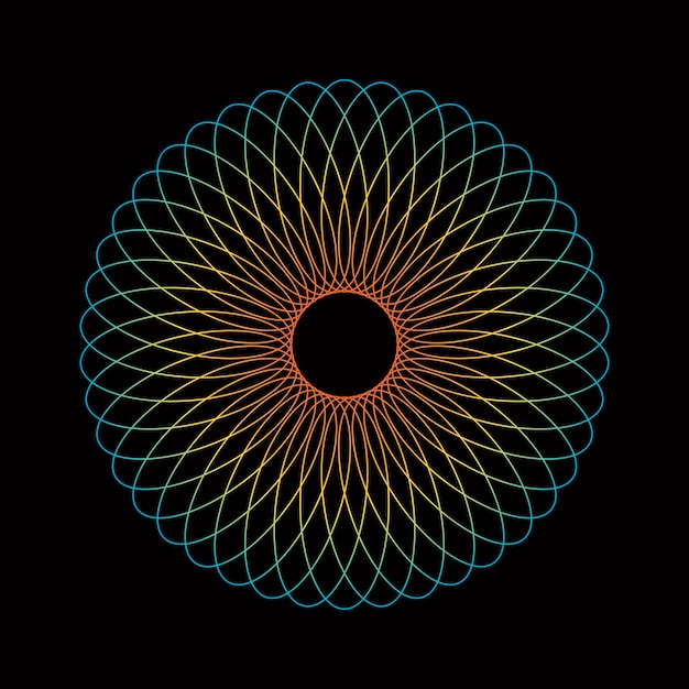 Abstrakte Spirograph-Kunst Parabolenkurve einer Linie in Kreisform Illustration Vektorbild