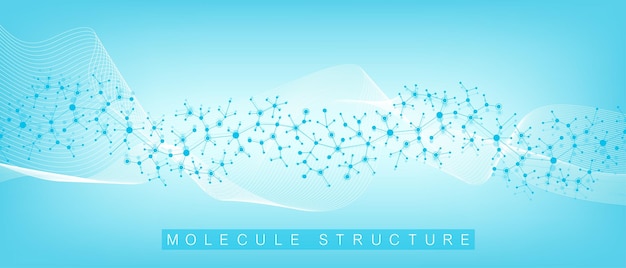 Abstrakte Strukturmoleküle oder Atome für wissenschaftliche oder medizinische Hintergründe