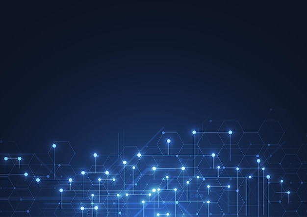 Abstrakte Technologie blaue Sechseckenmuster Hintergrund für Netzwerkverbindungskonzept