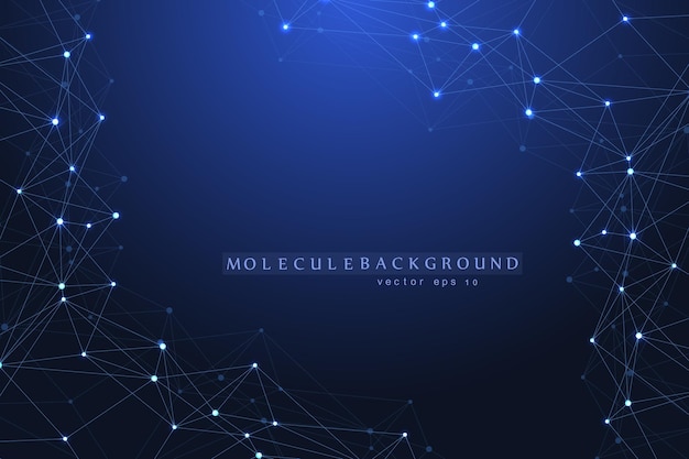 Abstrakte Technologie des Netzwerkverbindungskonzepts. Globale Netzwerkverbindungen mit Punkten und Linien. Big Data-Visualisierung. Futuristische Infografik.