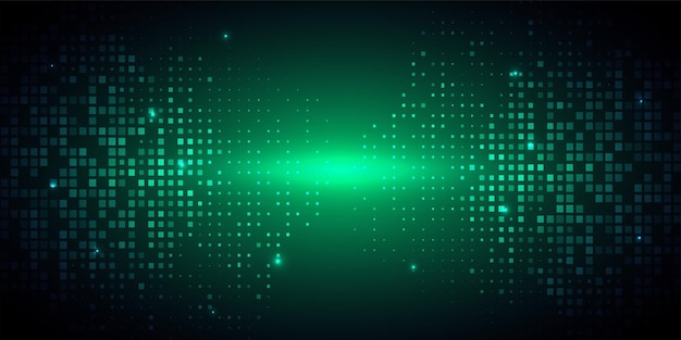 Abstrakte Technologie futuristisches digitales Konzept quadratisches Muster mit leuchtenden Partikeln