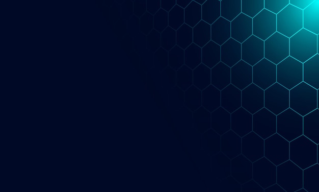 Abstrakte Technologie mit blauem sechseckigem Linienhintergrund. Intelligentes Design zur Förderung von Gebotsdaten.