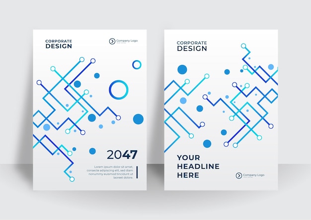 Abstrakte Technologieabdeckung mit Leiterplatte. Designkonzept für High-Tech-Broschüren. Satz futuristisches Geschäftslayout. Futuristische digitale Postervorlagen