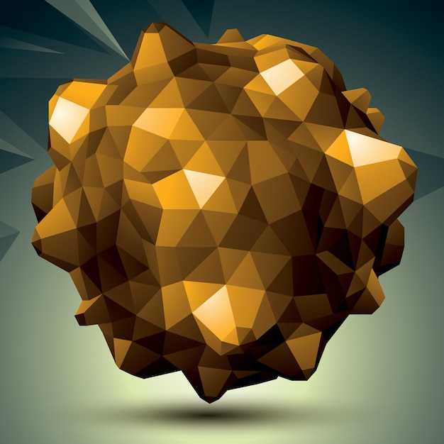 Abstrakte Technologieillustration des Vektors 3D, geometrisches ungewöhnliches Objekt der Perspektive. Goldene Form.