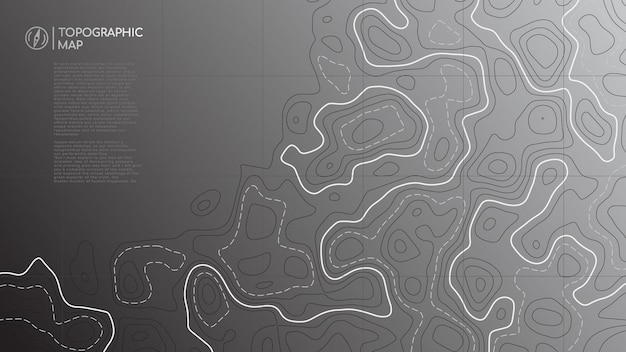 Abstrakte topographische kartenfahne mit kopienraum.