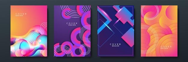 Abstrakte trendige farbverlauf fließende geometrische muster hintergrundtextur für poster-cover-design minimale farbverlauf-banner-vorlage moderne vektorwellenform für broschüren