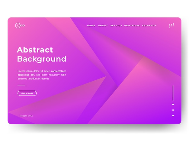 Abstrakte trendige landingpage