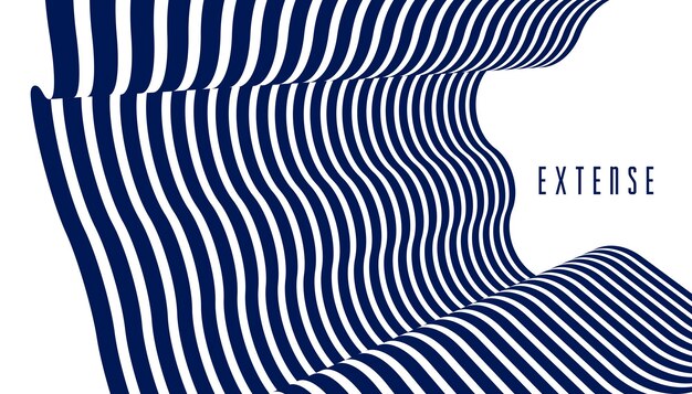 Abstrakte trendige moderne 3D-Linien im perspektivischen Vektorhintergrund, dimensionales Design, cooles Element, funky Stillayout für Werbeplakate, Banner und Cover, perfekte Abstraktion.