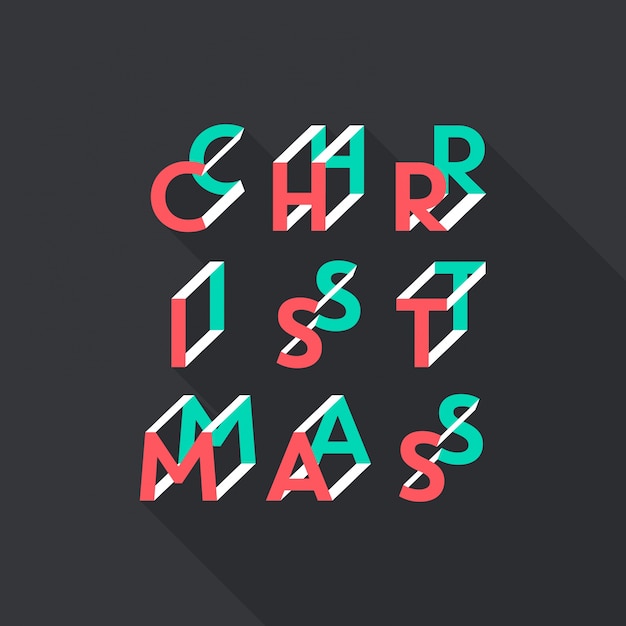 Abstrakte typografische weihnachtskarte