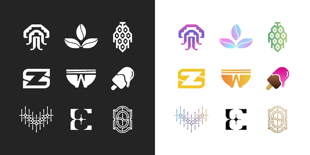 Abstrakte und moderne minimalistische Logo-Sammlung