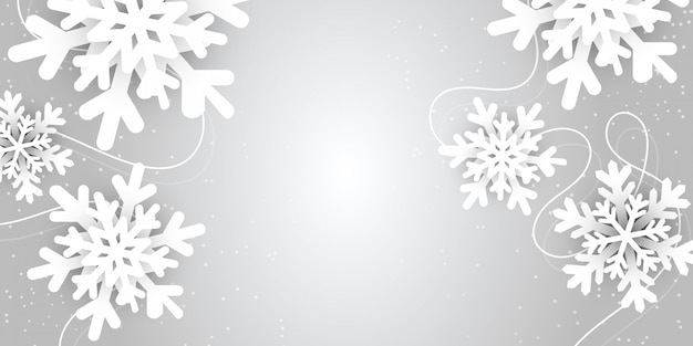 Abstrakte Vektorillustration der frohen Weihnachten und des neuen Jahres mit Winterschneeflockenlandschaft