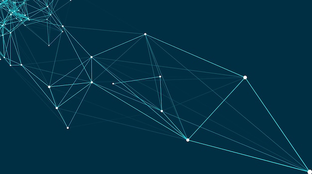 Abstrakte verbindungen sind im raum hintergrund mit verbindungspunkten und -linien verbindungsstruktur 3d-render