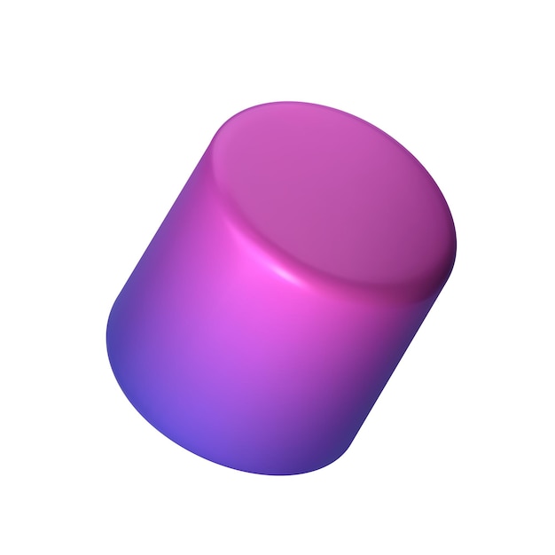 Abstrakte violette 3D-Zylinder-Illustration isoliert auf sauberem Hintergrund Perfekt für Infografiken, digitale und gedruckte Materialien Moderne realistische und skalierbare Vektorgrafiken für vielseitige Designnutzung