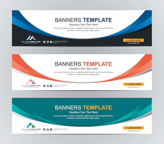 Abstrakte web-banner design hintergrund oder header-vorlagen