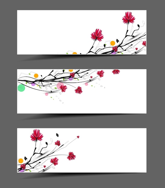 Abstrakte web spring floral web-header