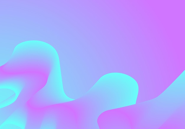 Abstrakte weiche Farbflüssigkeitswelle. Duotone geometrische Kompositionen mit 3D-Flussform mit Farbverlauf.